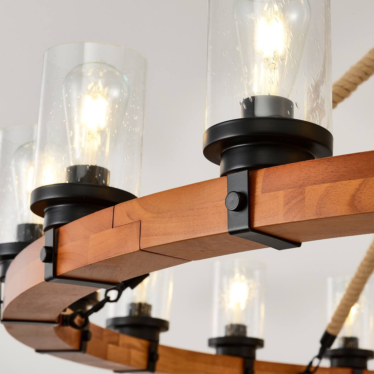 Loheer 18 Light Wagon Wheel Chandelier, Rustic Farmhouse Pendant with ...
