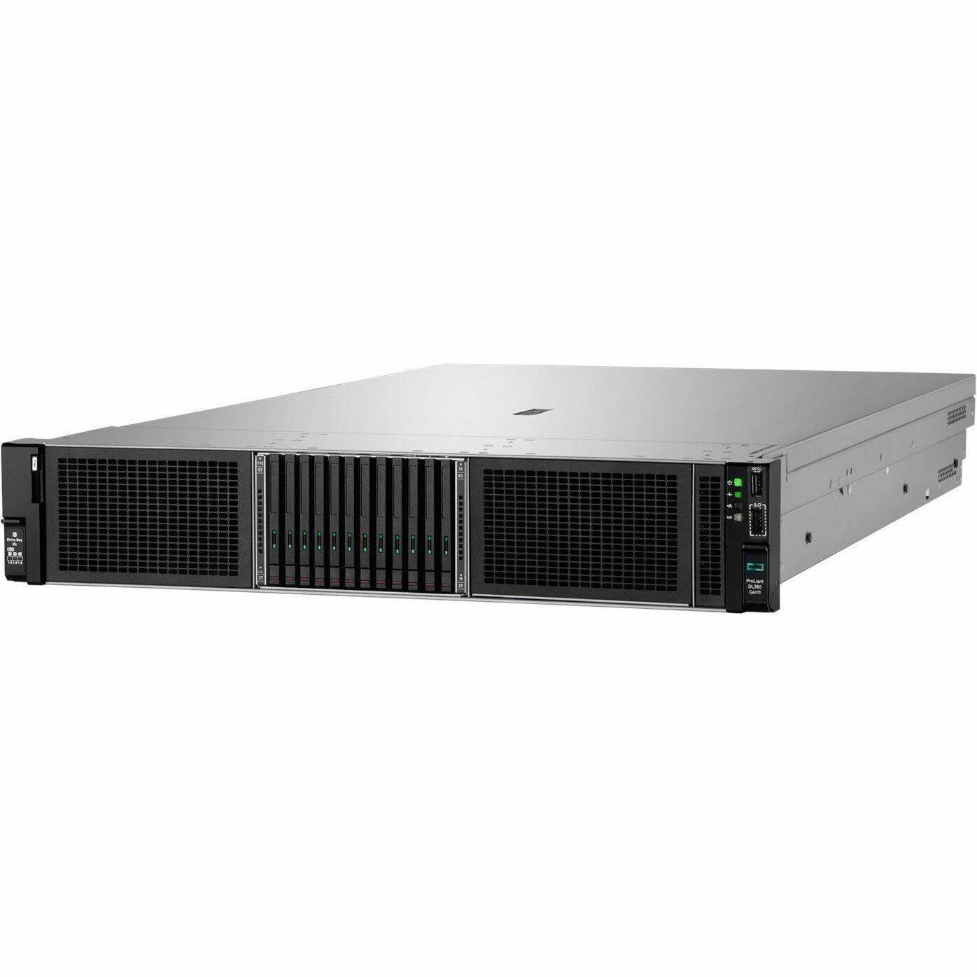 Alt View 3. HP - HPE ProLiant DL380 G11 2U Rack Server - 1 x Intel Xeon Gold 6530 2.10 GHz - 64 GB RAM - 1.92 TB SSD - (2 x 960GB) SSD - Black.