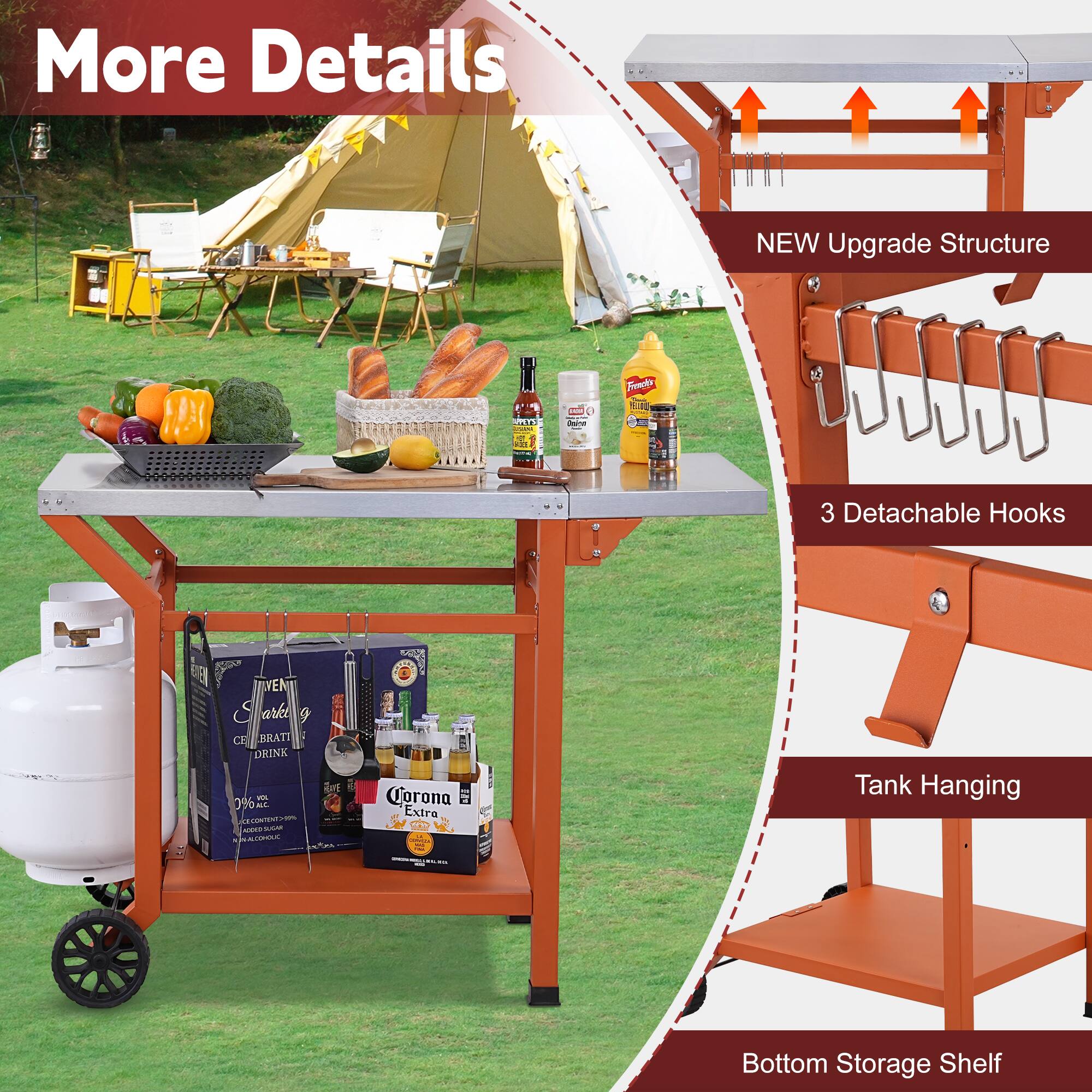 More Details

NEW Upgrade Structure

3 Detachable Hooks

Tank Hanging

Bottom Storage Shelf