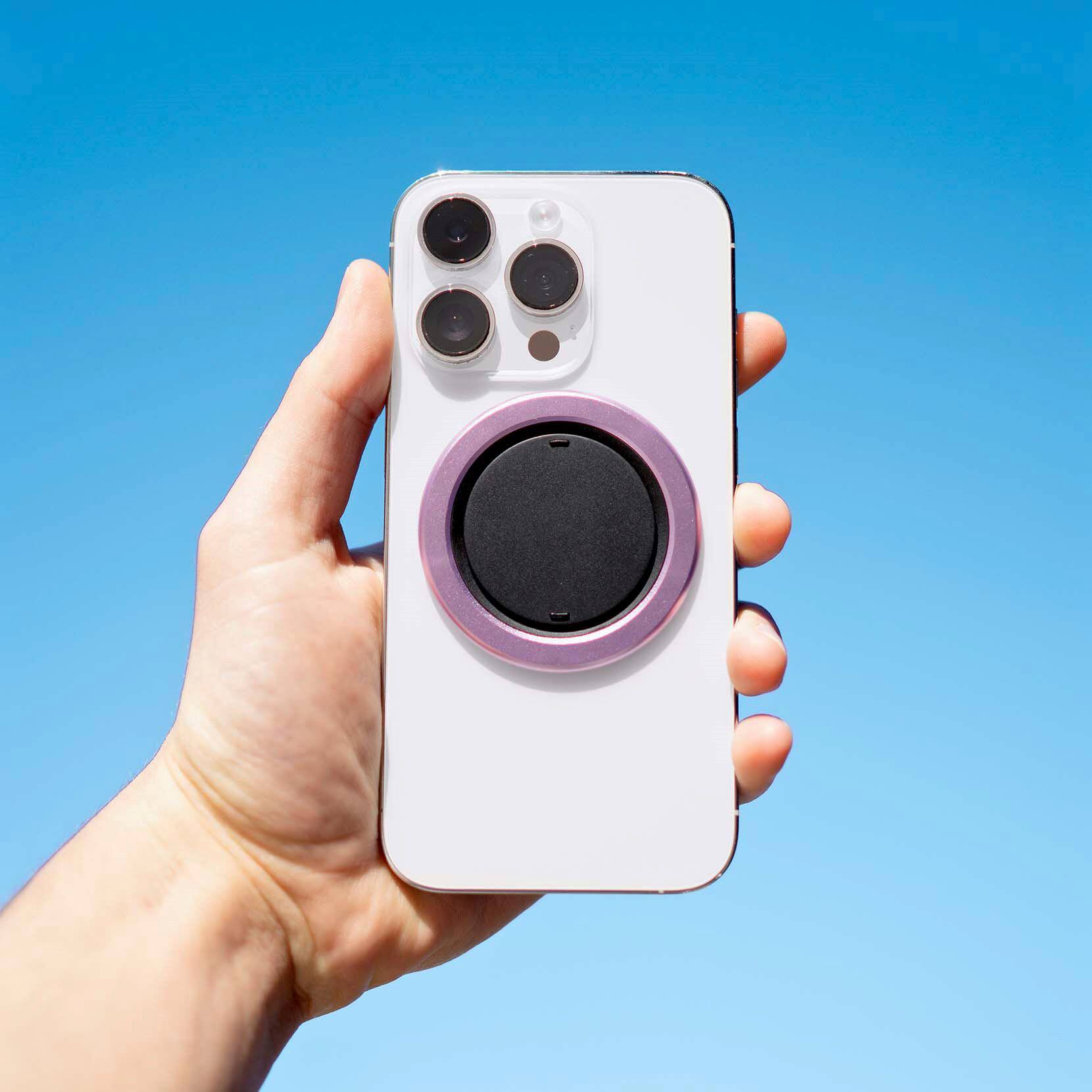 Alt View 16. OhSnap - Snap Magnetic UltraThin Universal Phone Grip and Stand with MagSafe Charge- Thru for Apple iPhones/Universal - Cult Lavendar.