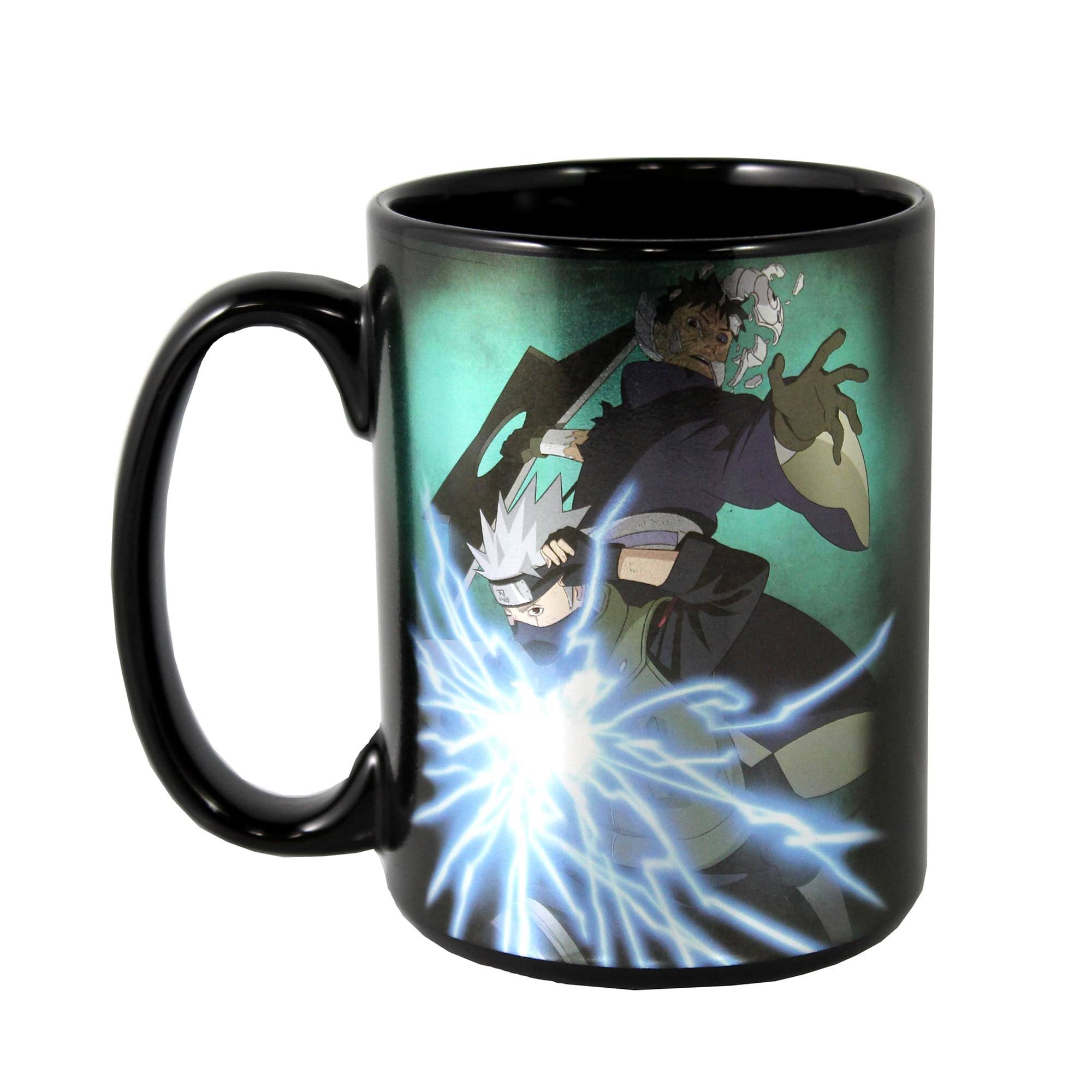 Alt View 1. Just Funky - Naruto Shippuden Kakashi and Obito 16 Ounce Ceramic Mug - Black/White.