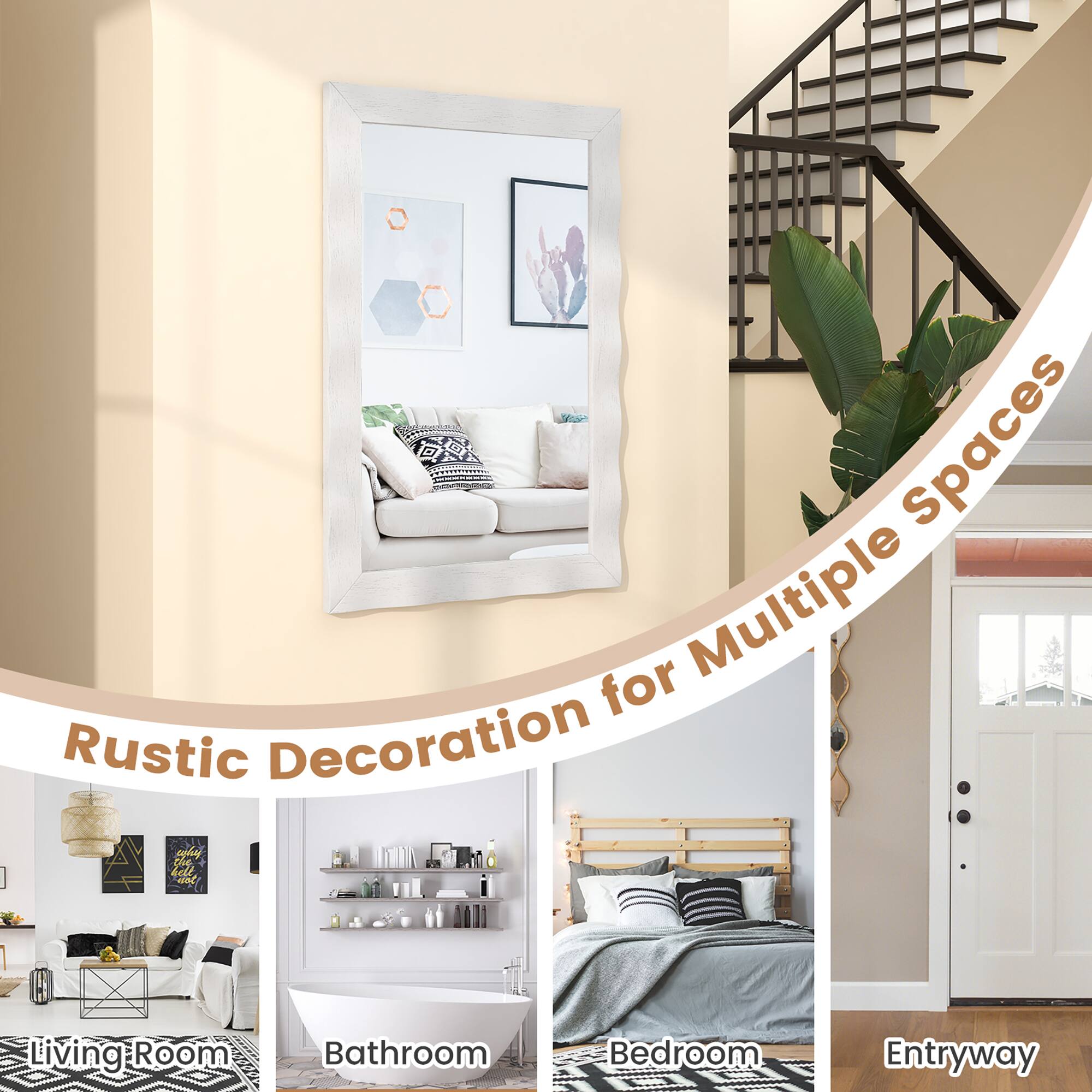 Rustic Decoration for Multiple Spaces

Living Room  
Bathroom  
Bedroom  
Entryway