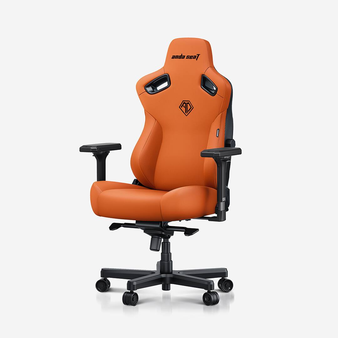 AndaSeat - Kaiser 3 Ergonomic Computer Gaming Chair with PVC Leather, Lumbar Support, Magnetic Headrest & 4D Armrests - XL Size - Blaze Orange