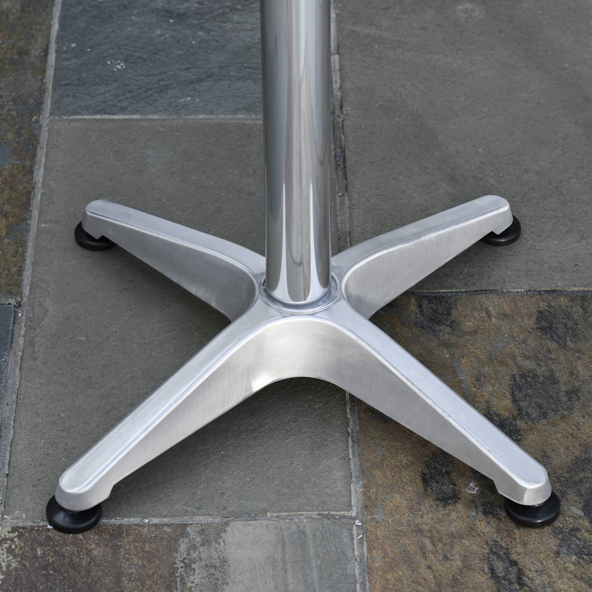 Alt View 8. Outsunny - 3-Piece Outdoor Patio Bistro Table Set with Aluminum Frame, Woodgrain-Style Tabletop & Draining Slat Design - Grey.