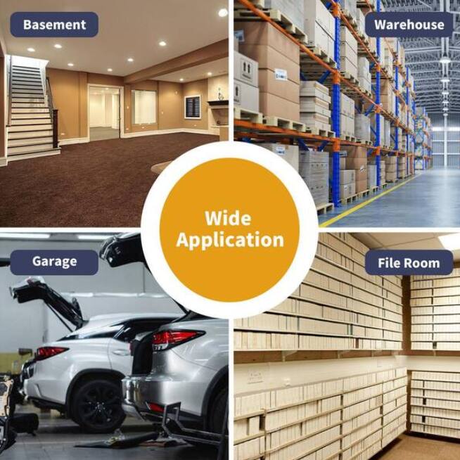 Basement  
Warehouse  
Garage  
File Room  

Wide Application