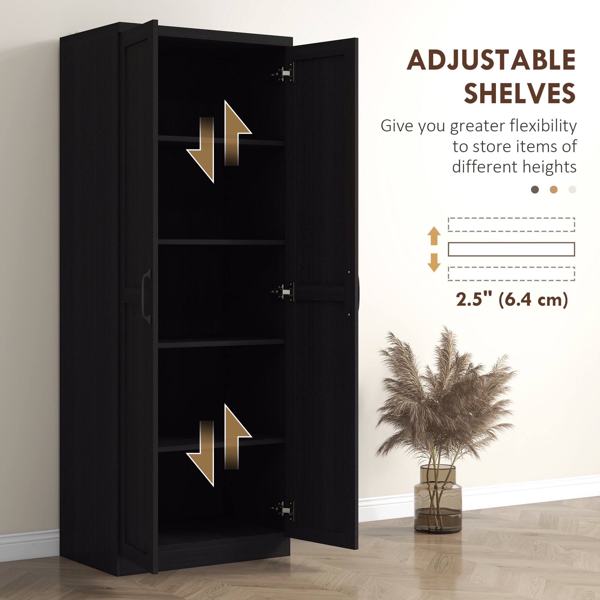 ADJUSTABLE SHELVES
Give you greater flexibility to store items of different heights
2.5" (6.4 cm)
