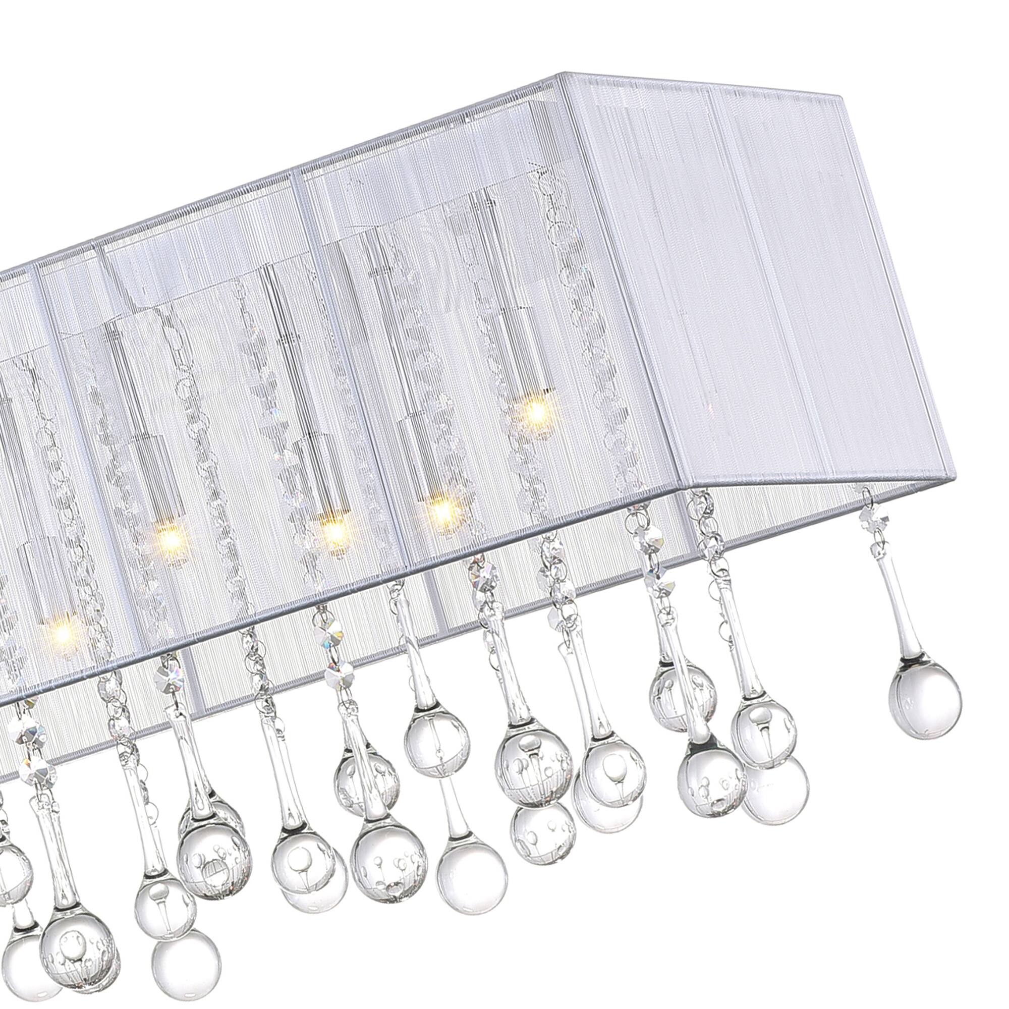 Back. CWI Lighting - Water Drop 14 Light Drum Shade Chandelier With Chrome Finish - Chrome.
