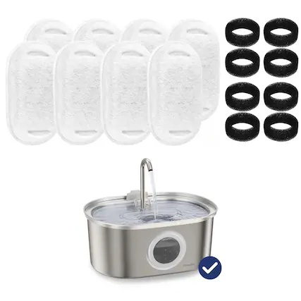 Front. PawsPik - PawsPik SS-01 Cat Fountain Replacement Filters, 8 count - white.