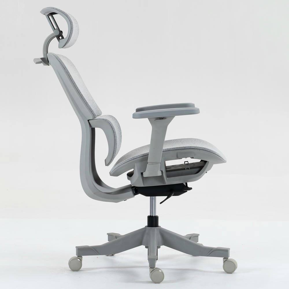 Back. Kadyn - High Back Mesh Office Chair, 4D Armrests & 120° Recline, Breathable Ergonomic Design, 360° Swivel, Gray - Gray.