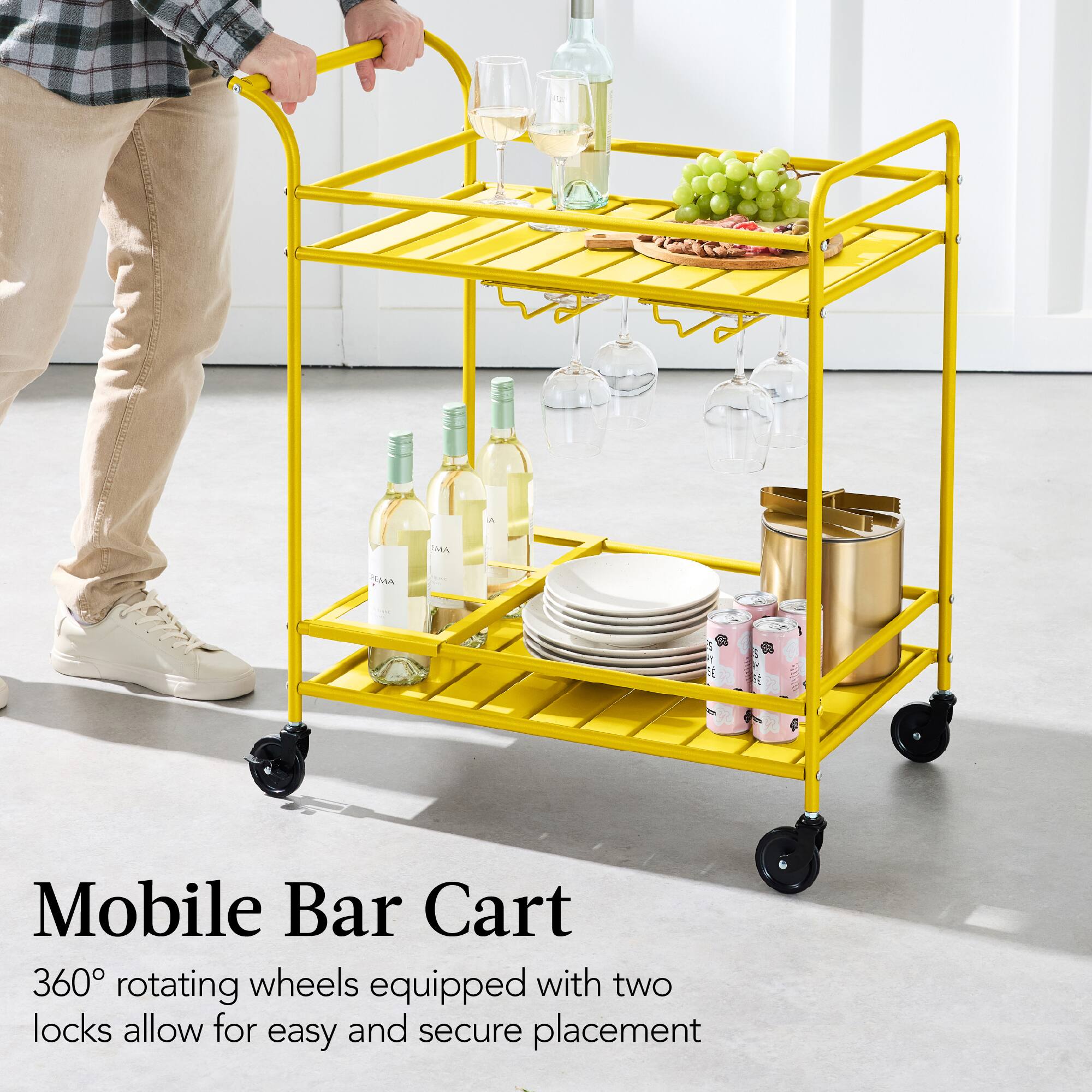 Mobile Bar Cart

360° rotating wheels equipped with two locks allow for easy and secure placement