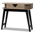 Front. Baxton Studio - Wales Modern and Contemporary Finished Wood 1-Drawer Console Table - Light Brown/Dark Brown.