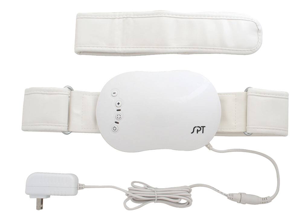 Alt View 1. SPT - Vibrating Massager with Adjustable Belt - White.