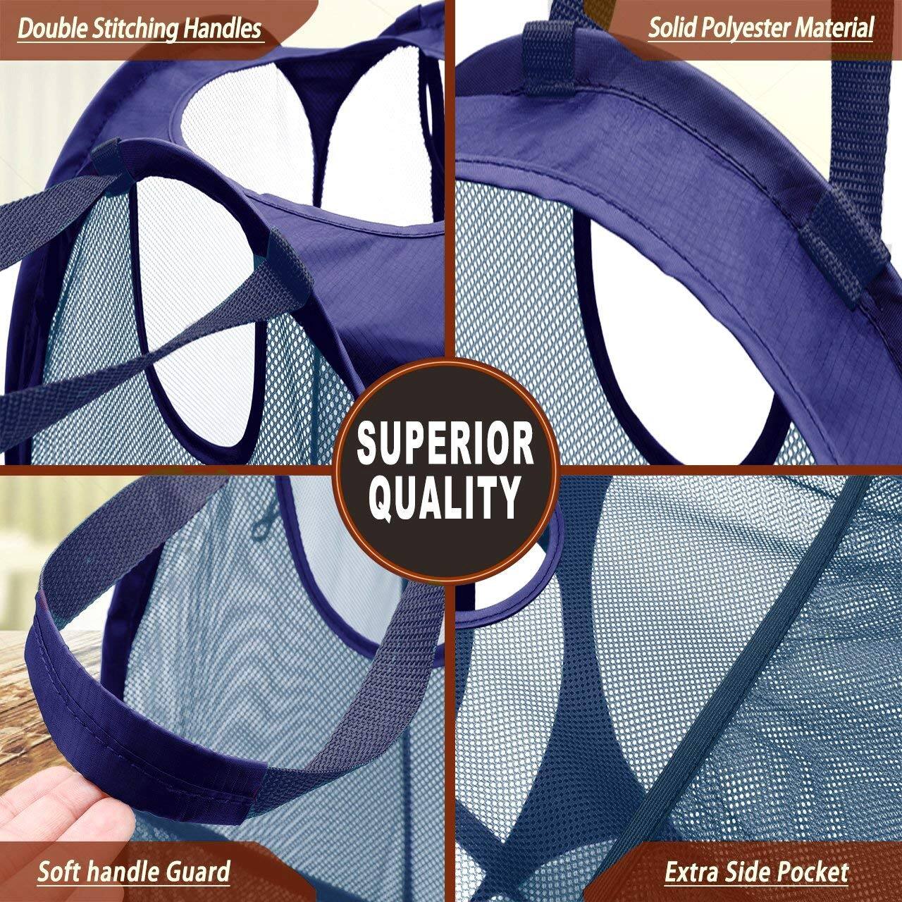 Dapper Styles reinforced Strong Mesh Pop up Laundry Hamper Quality ...