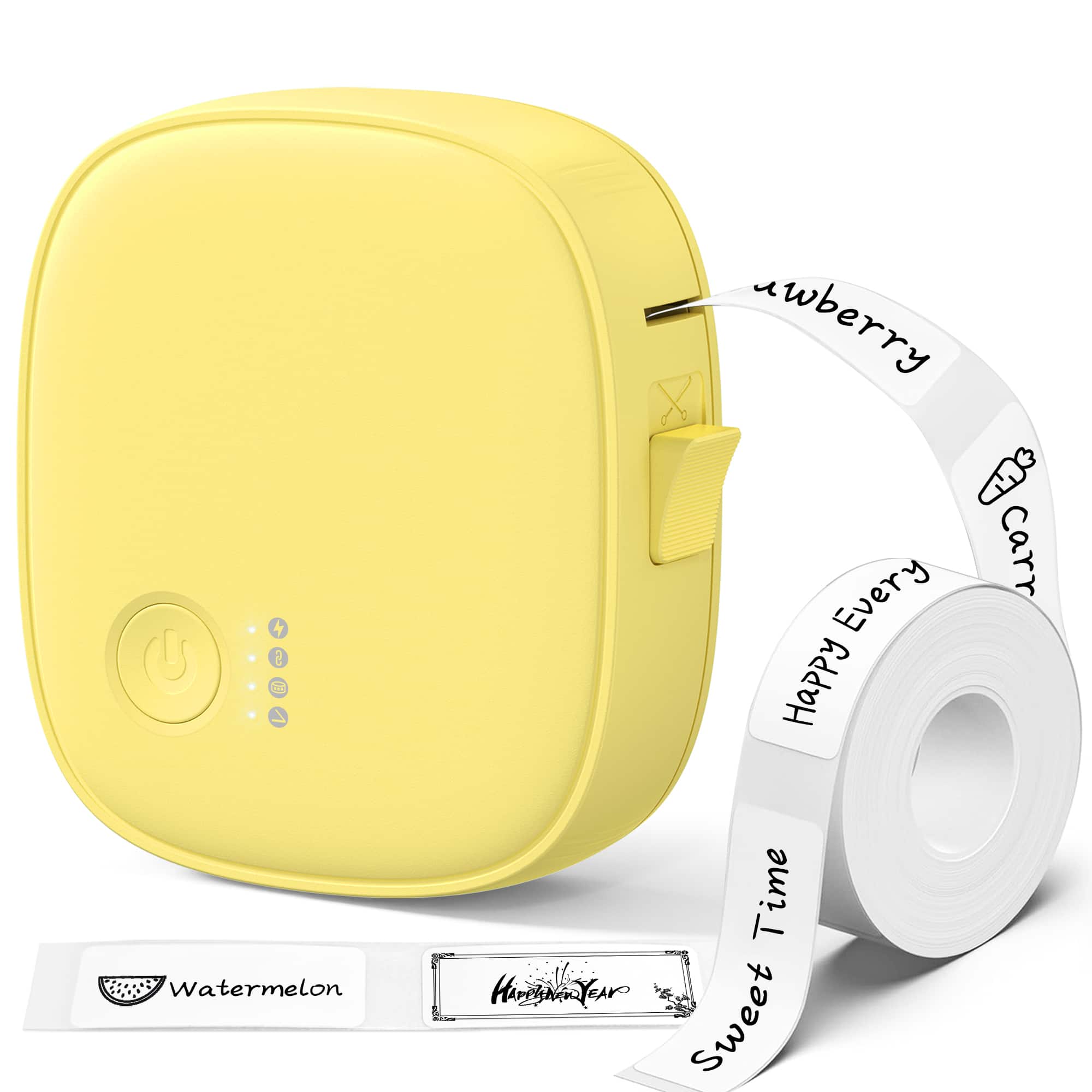 XenGro - Portable Bluetooth Mini Label Printer, Wireless Thermal Label Maker, Waterproof & Rechargeable, for Home, Office - Yellow