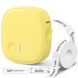 XenGro - Portable Bluetooth Mini Label Printer, Wireless Thermal Label Maker, Waterproof & Rechargeable, for Home, Office - Yellow