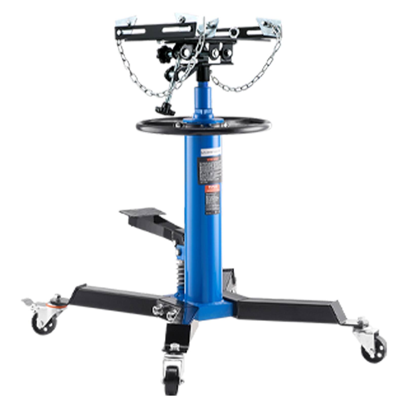 Alt View 5. VEVOR - Transmission Jack, 33"-67" High Lift, 1100 lbs Hydraulic Telescoping Transmission Jack, 2-Stage Floor Jack Stand 1/2 Ton - Black;Blue.