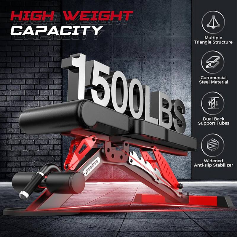 HIGH WEIGHT CAPACITY  
1500LBS  

Multiple Triangle Structure  
Commercial Steel Material  
Dual Back Support Tubes  
Widened Anti-slip Stabilizer