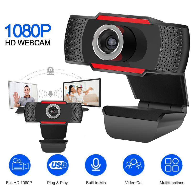 1080P HD Webcam USB Full HD 1080P Plug & Play Built-in Mic Video Call Multifunctions