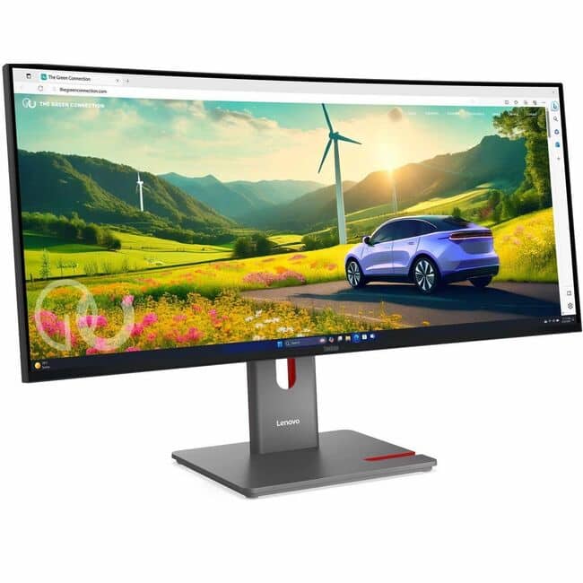 Lenovo - ThinkVision P34WD-40 34" Class UWQHD Curved Screen LED Monitor - 21:9 - Eclipse 34" Viewable - In-plane - Black