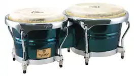 Tycoon Percussion - Concerto 7-Inch and 8.5-Inch Siam Oak Bongo Drum Set with Water Buffalo Skin Heads, Deluxe Hoops and Tuning Wrench