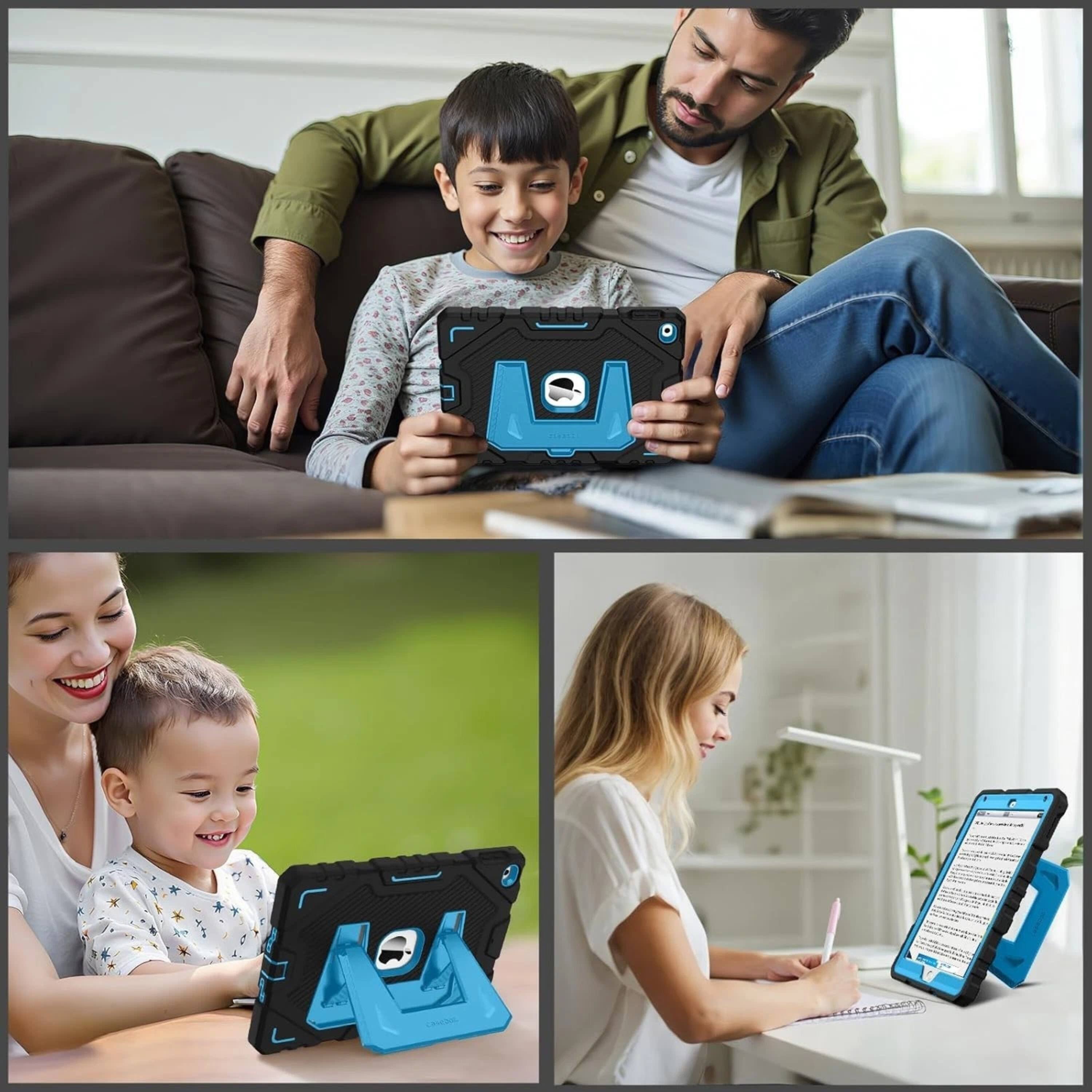 Alt View 2. Kitcheniva - Rugged Shockproof Cover For iPad 6th/5th Generation / iPad Air 2 With Kickstand  9.7” Blue - Blue.