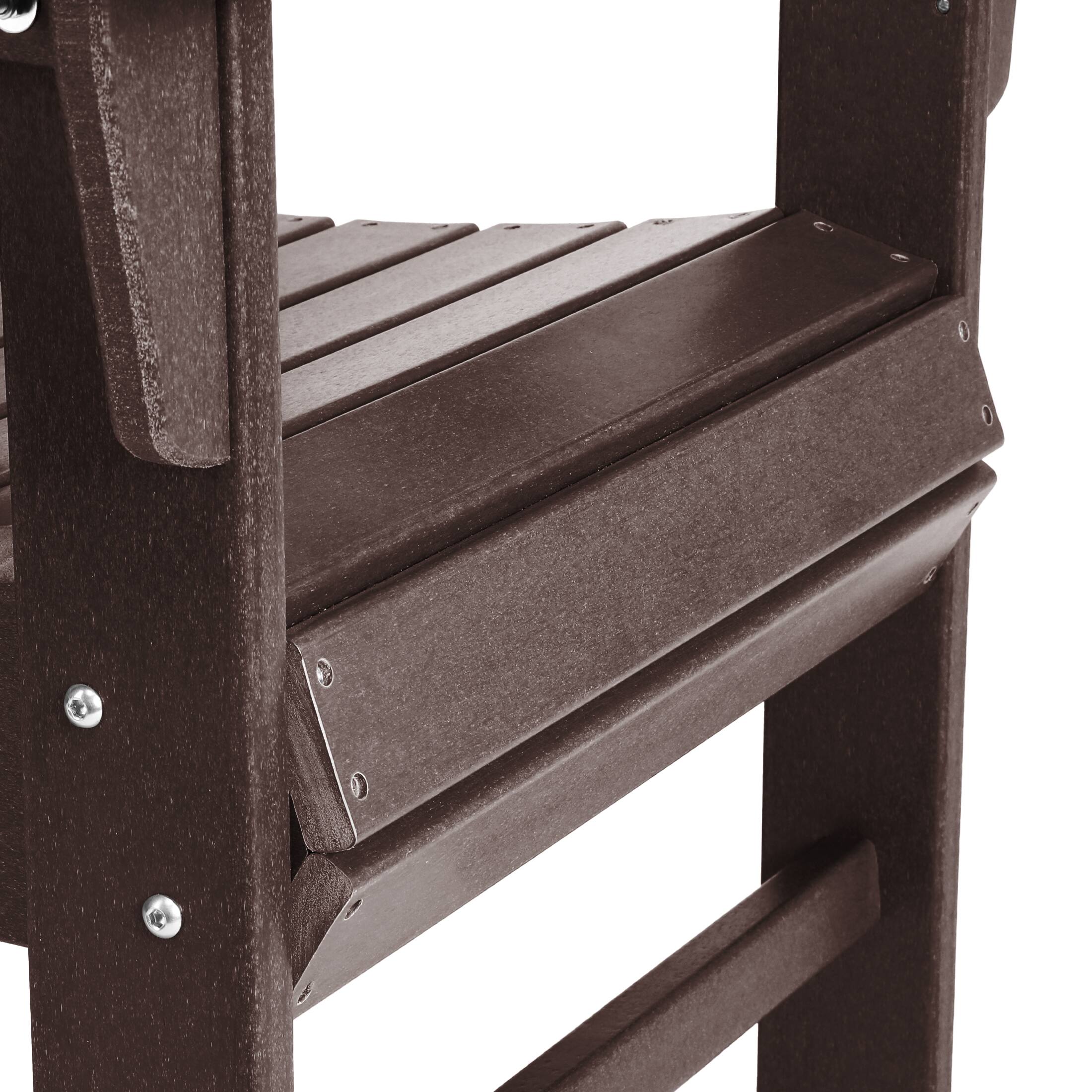 Alt View 6. WestinTrends - WestinTrends Ashore Outdoor Patio HDPE Plastic Modern Adirondack Dining Chair - Dark Brown.