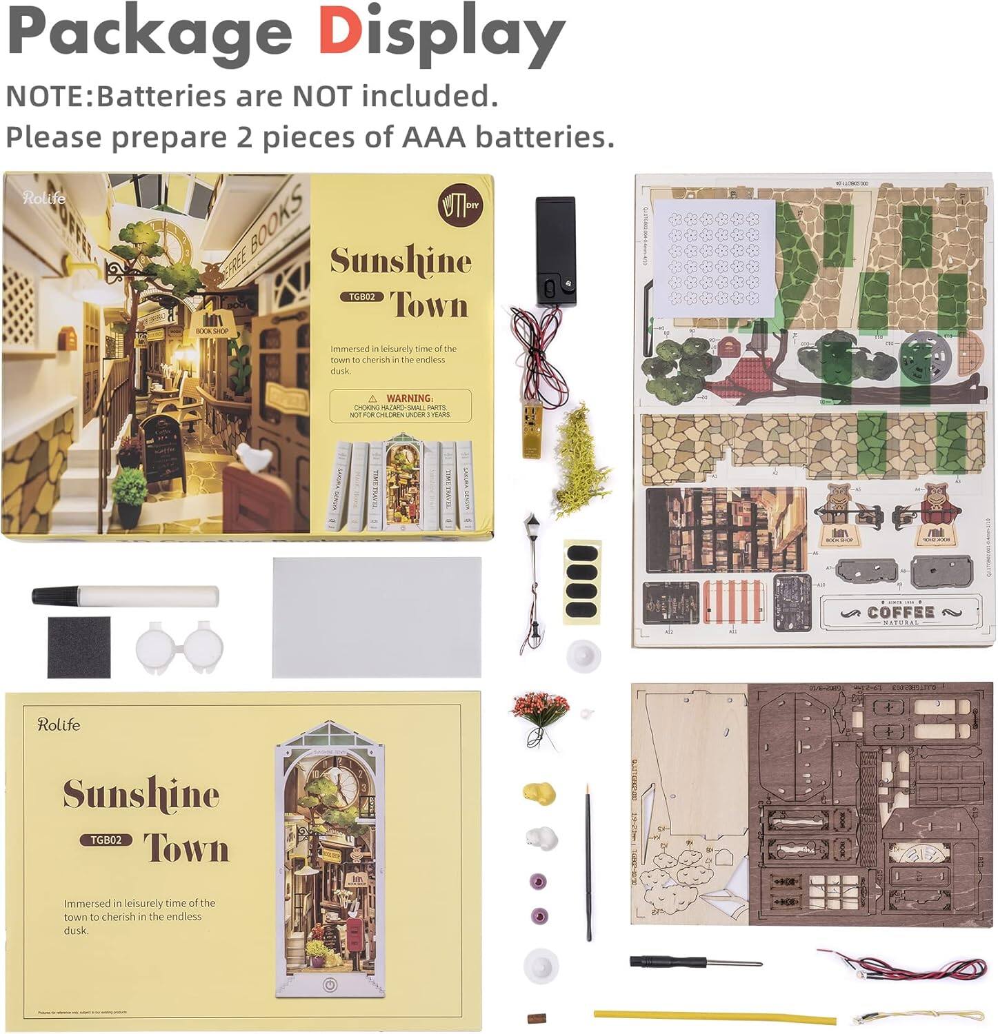 Package Display

NOTE: Batteries are NOT included. Please prepare 2 pieces of AAA batteries.

Rolife Sunshine Town TG802

Immersed in leisurely time of the town to cherish in the endless dusk