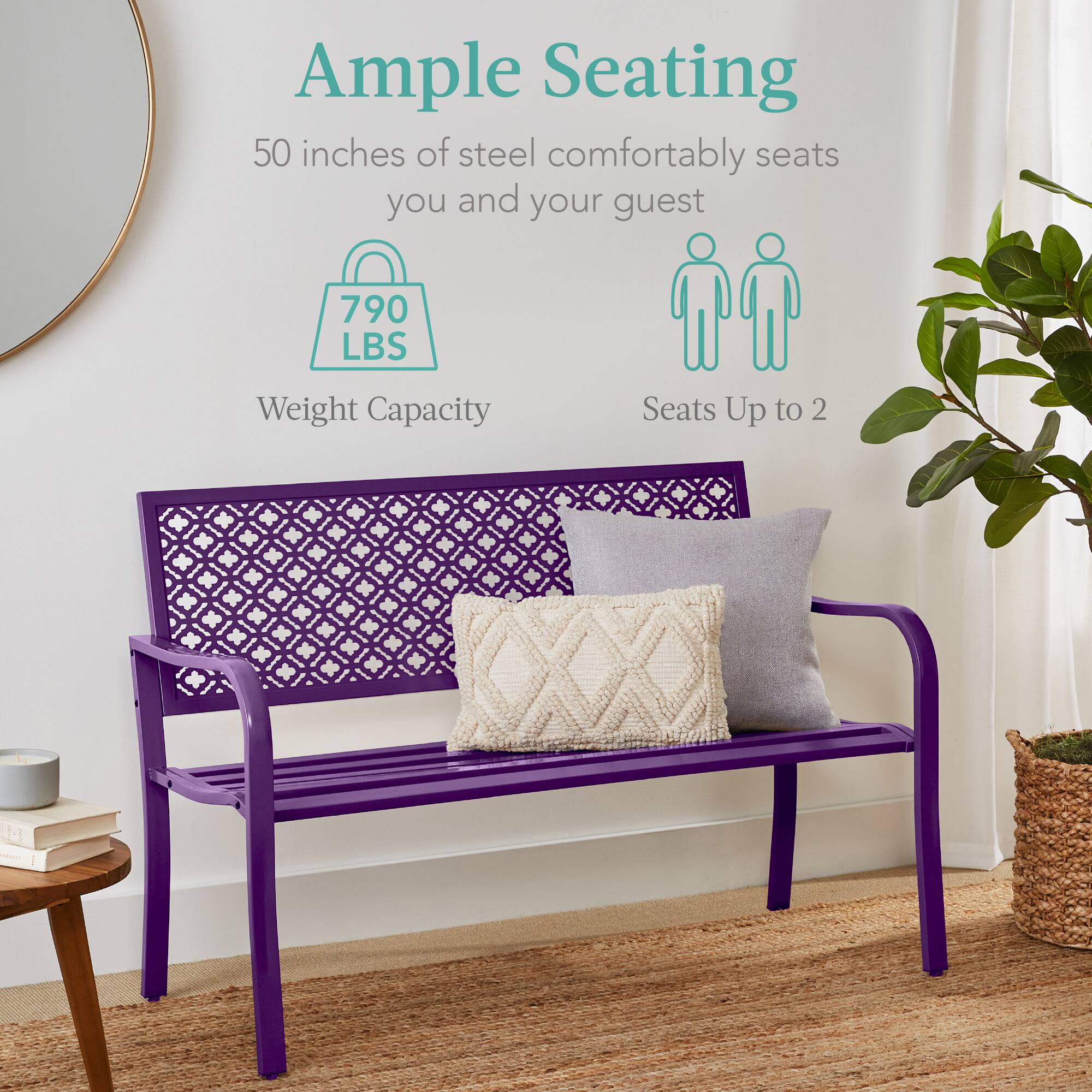 Ample Seating

50 inches of steel comfortably seats you and your guest

790 LBS Weight Capacity

Seats Up to 2