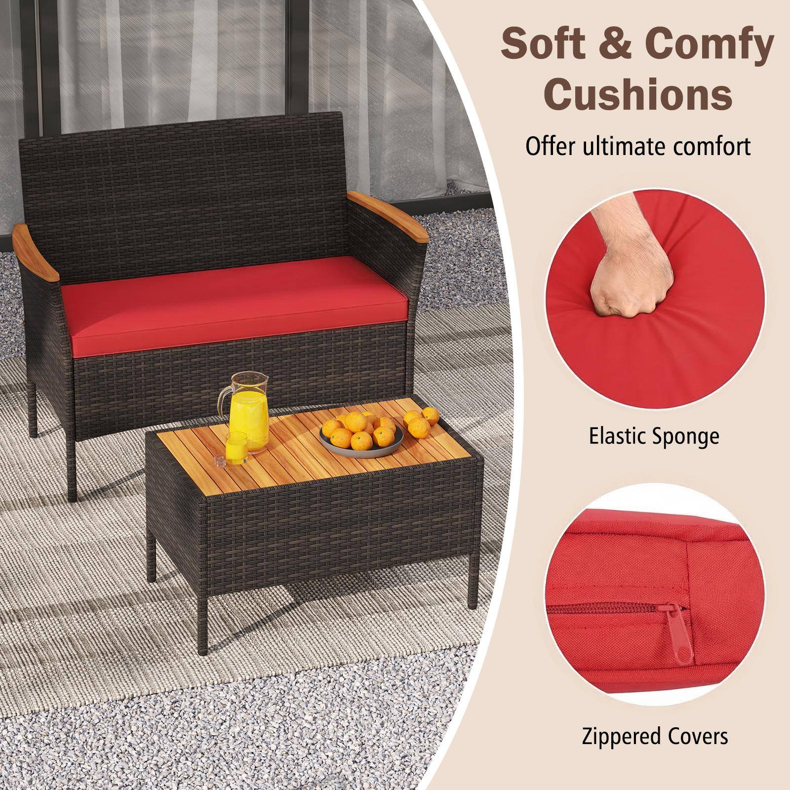 Soft & Comfy Cushions  
Offer ultimate comfort  

Elastic Sponge  

Zippered Covers