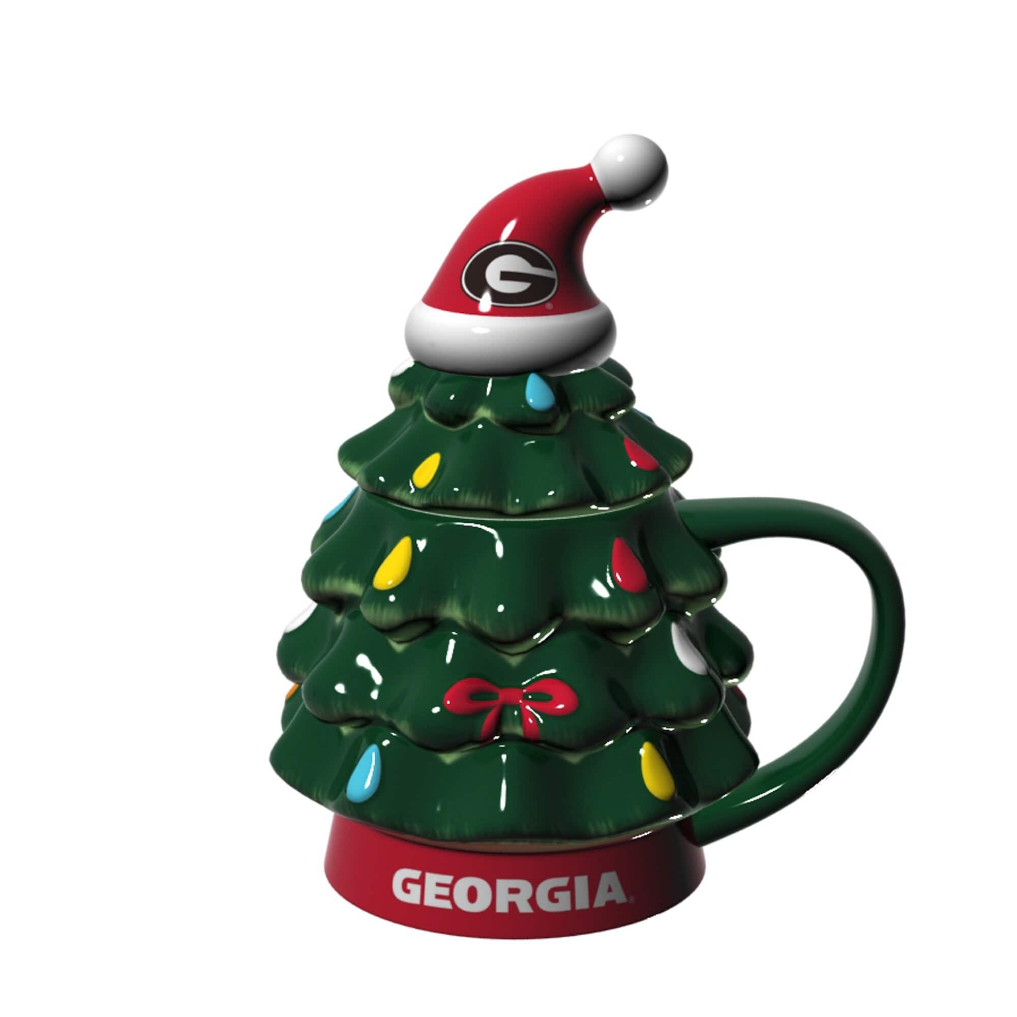 Evergreen Enterprises - Georgia Bulldogs 14oz. Christmas Tree Mug With Lid - Green