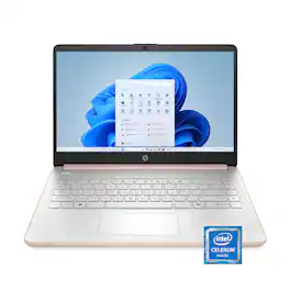 HP - 14" Laptop - Intel Celeron N4500 2021 - 4GB Memory - 64GB eMMC - Pale Rose Gold