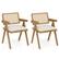 Front. Costway - Set of 2 Rattan Accent Chairs Leathaire Dining Chairs Modern Living Room Chairs - White + Natural.