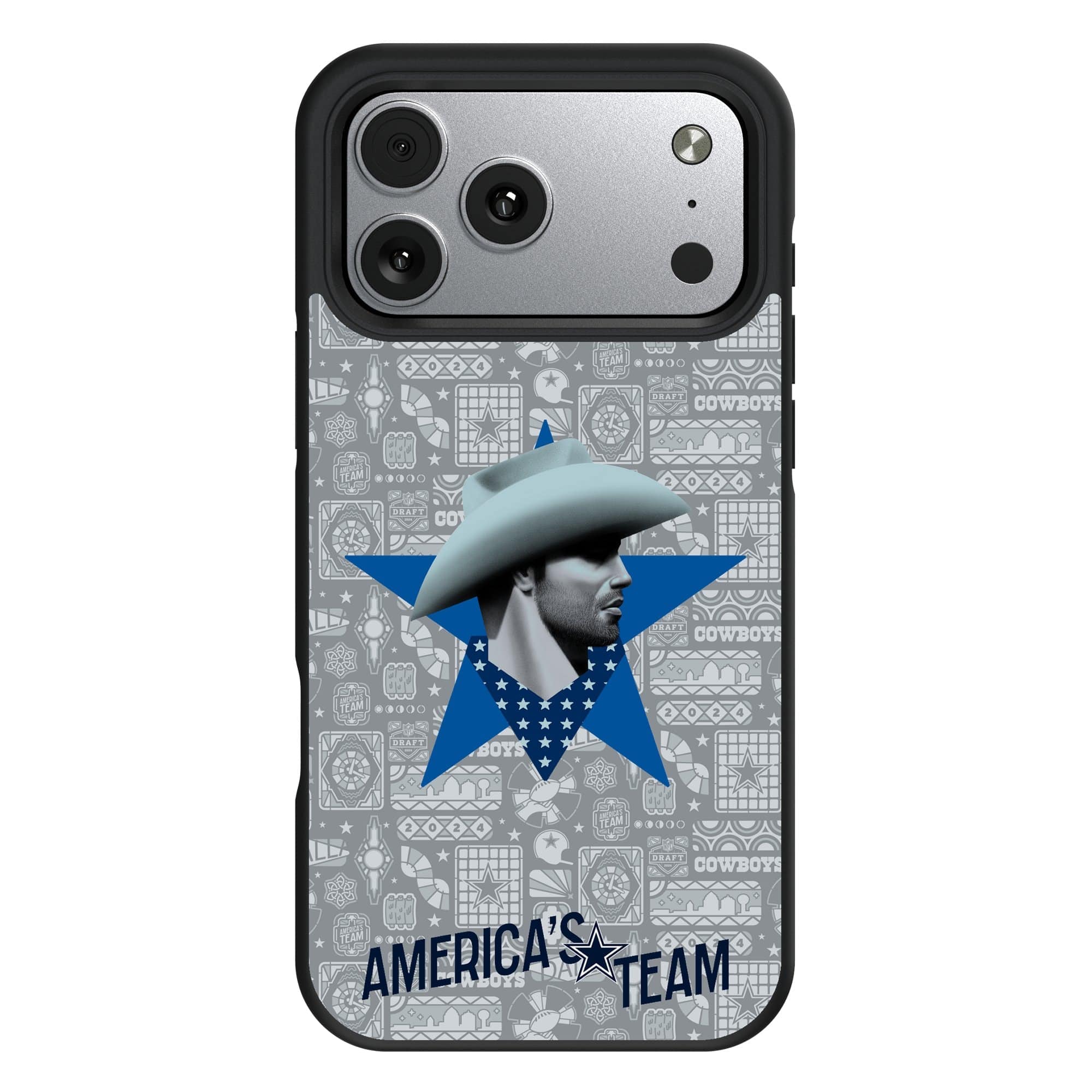 Keyscaper - NFL - Dallas Cowboys Bump Case with 8.2ft Drop Protection - 14 Pro Max - Black