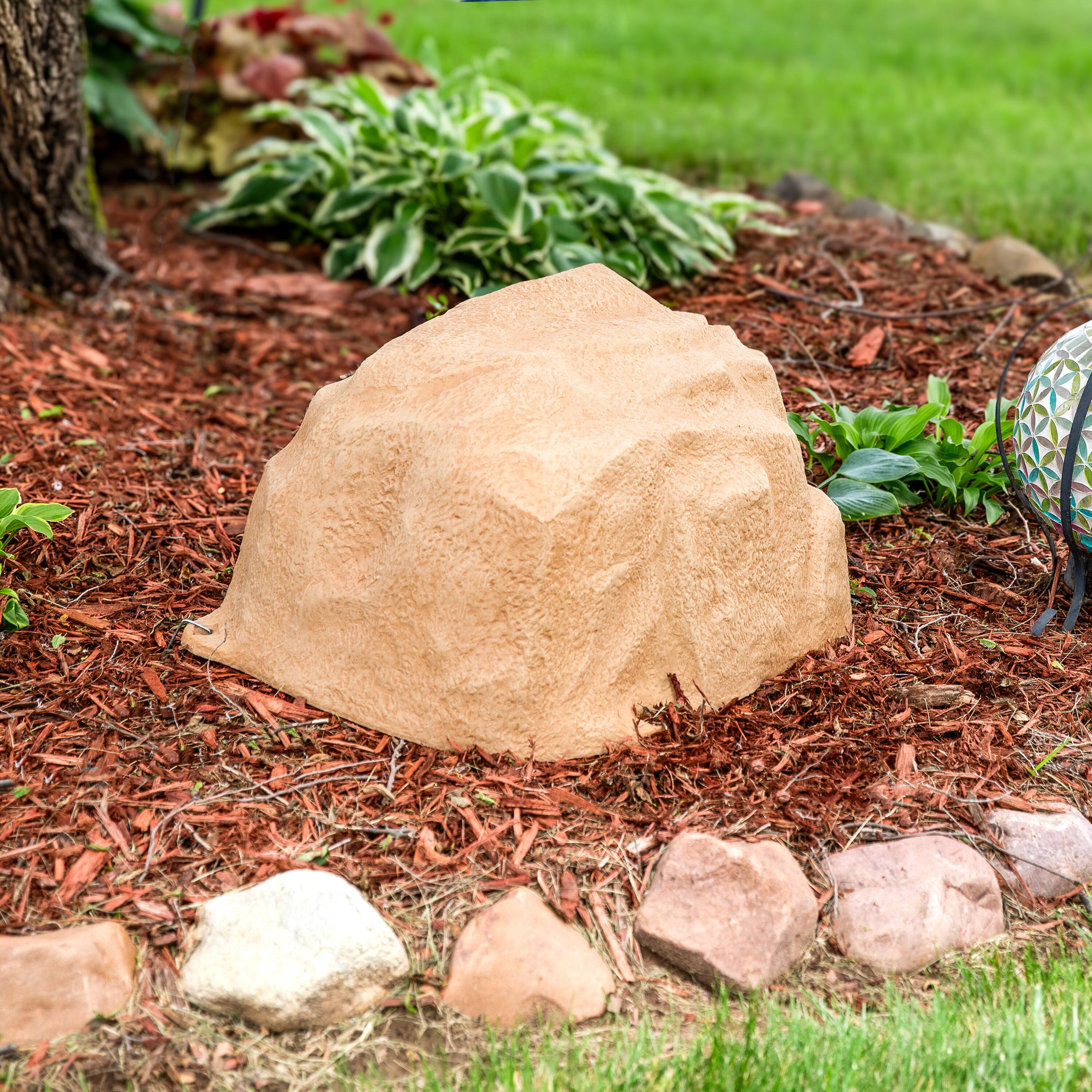Alt View 8. Sunnydaze - Set of 2 Low-Profile Artificial Landscape Rock with Stakes - Sand.