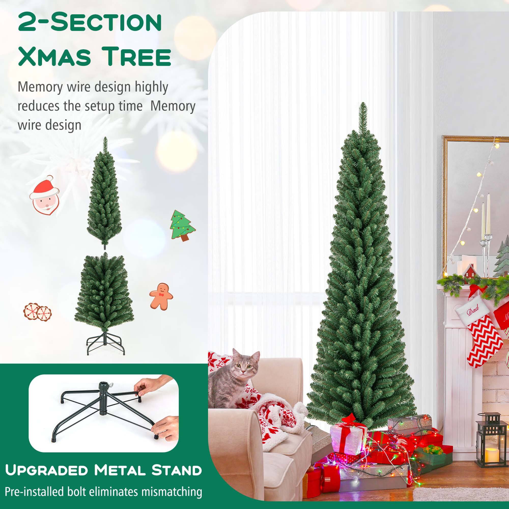 2-SECTION XMAS TREE, Memory wire design highly reduces the setup time, Memory wire design, UPGRADED METAL STAND, Pre-installed bolt eliminates mismatching