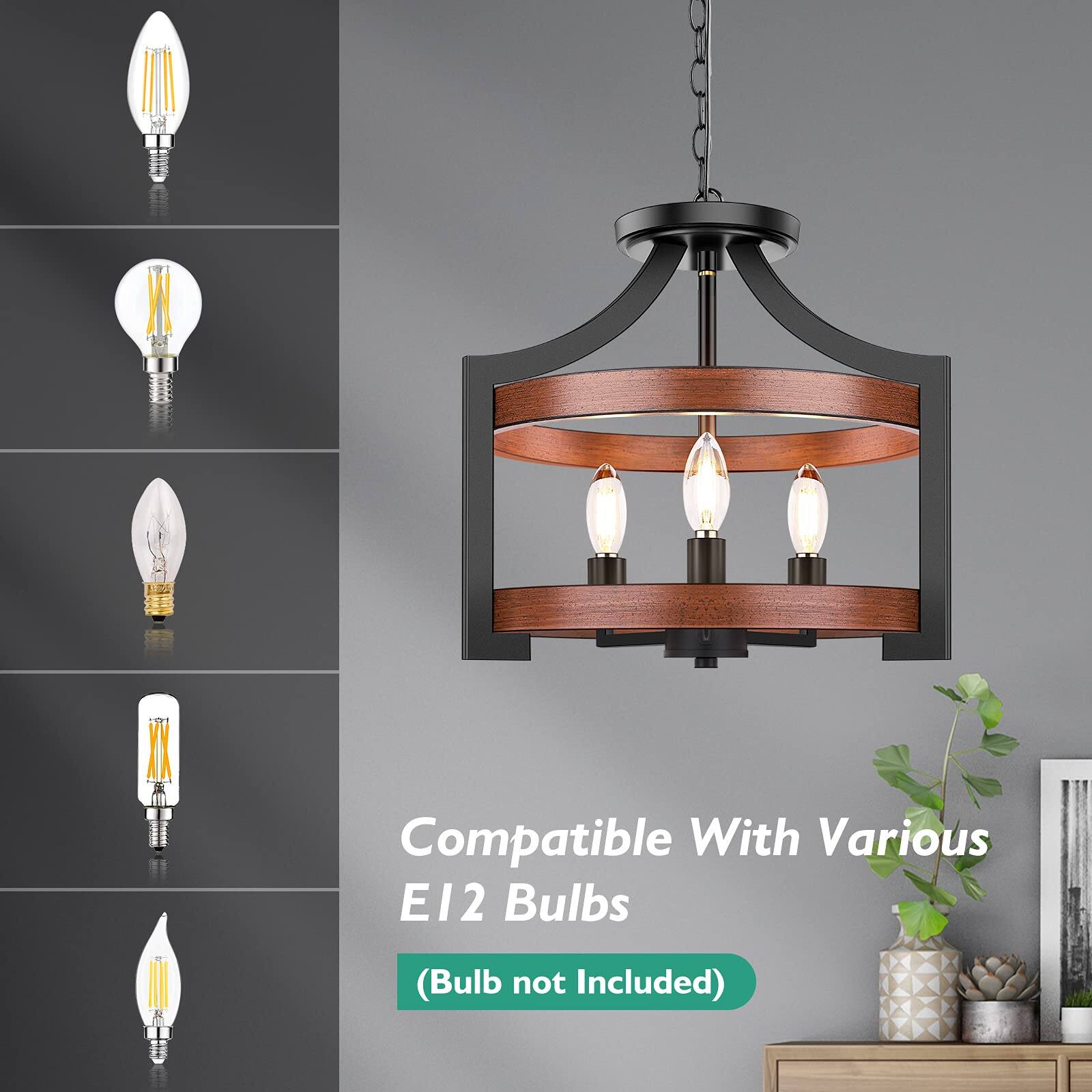 Compatible With Various E12 Bulbs (Bulb not Included)