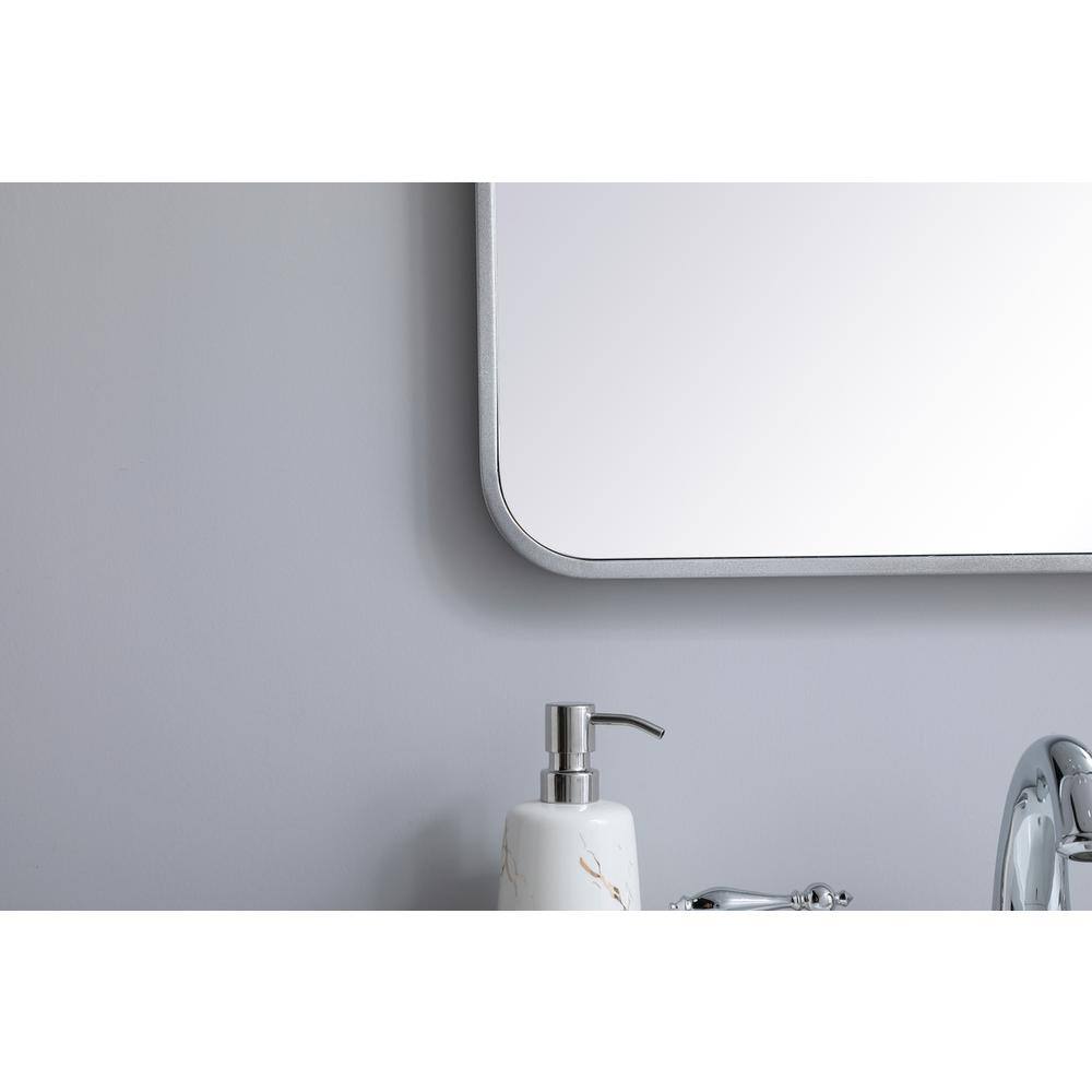 Alt View 3. Elegant Decor - Soft corner metal rectangular mirror 22x30 inch in Silver - Silver.