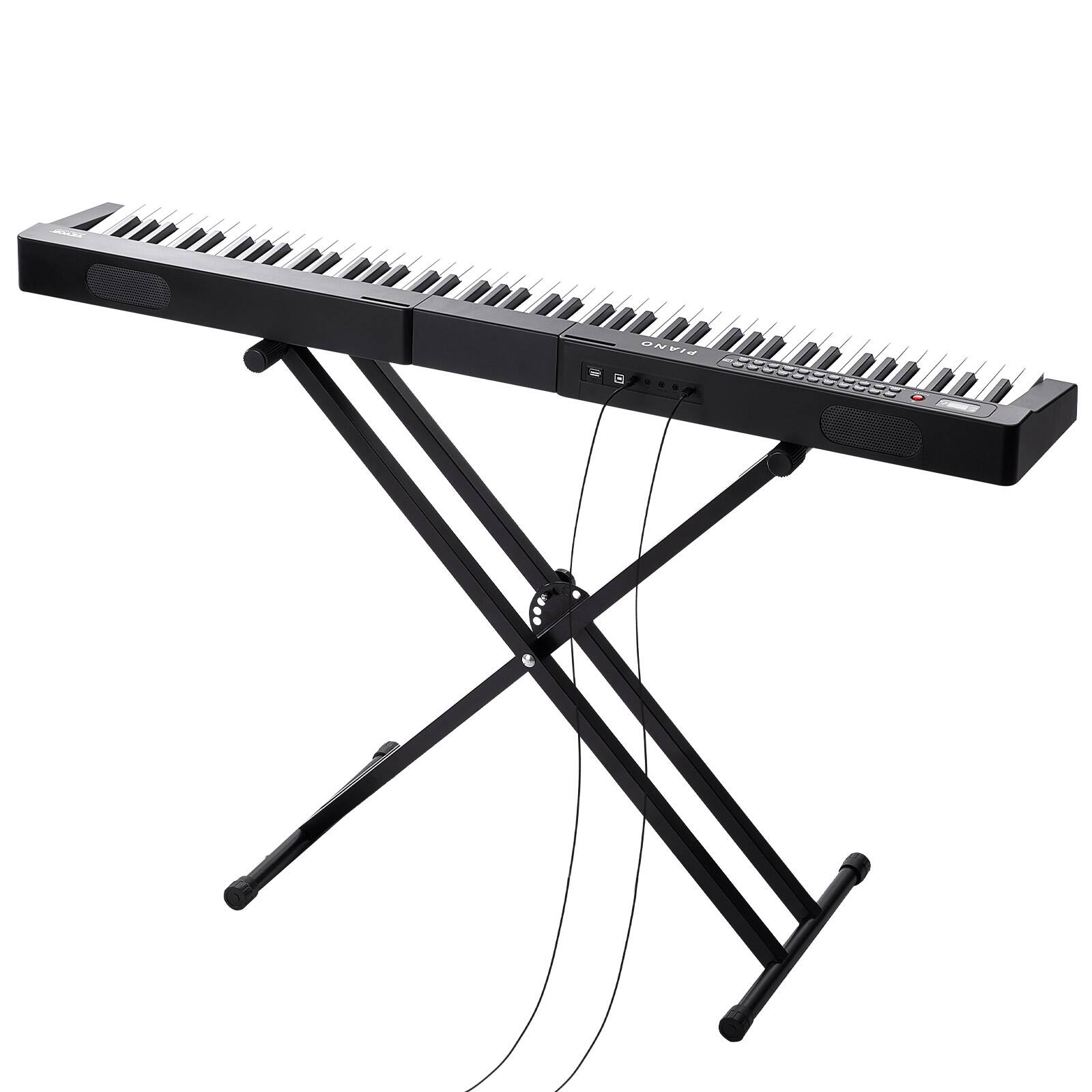 Alt View 5. VEVOR - 88 Key Digital Piano Keyboard, Semi Weighted Keys, Full Size Electric Keyboard Piano Set - Black.