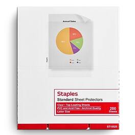 Staples - Standard Weight Sheet Protector, 8.5" x 11", 200/Box - Clear