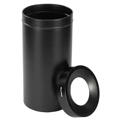 Front. Alpine Industries - 27 Gallon Stainless Steel Commercial Indoor Trash Can - Black.