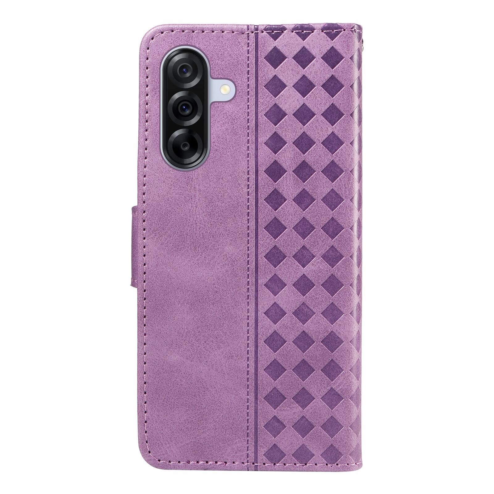 Alt View 3. Dteck - For Samsung Galaxy A17 5G Shockproof Leather Folio Kickstand Card Slots Wallet Case with Strap - Purple.