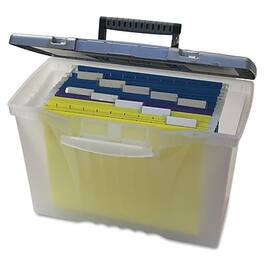 Storex - Portable File Storage Box With Organizer Lid, Letter/Legal Size, (STX61511U01C) - Clear