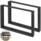 Front. VEVOR - Set of 2 Steel Table Legs, 28''Height 35''Wide Dining Table Legs, Heavy Duty 3.1" Width Box Section Square Table Legs - Black.