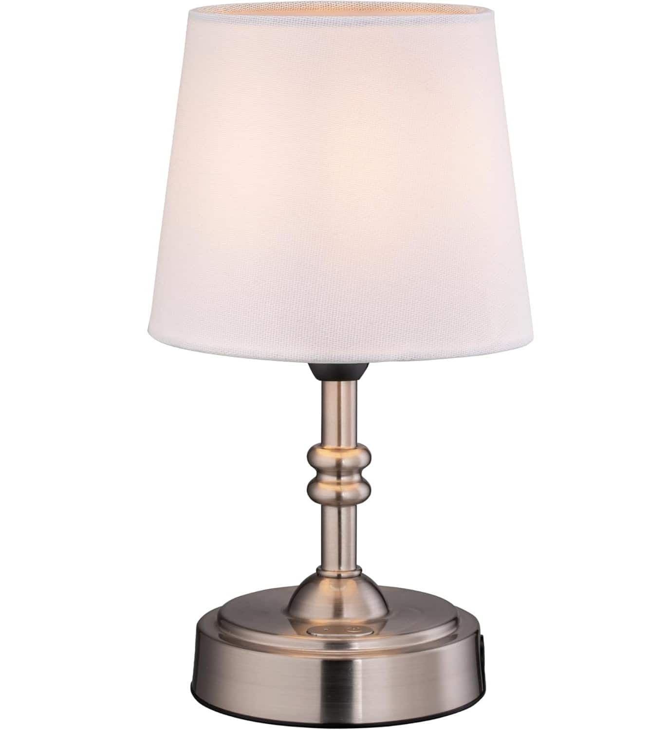 FINEAK - Mini Cordless Dimmable LED Table Lamp - Brushed Nickel