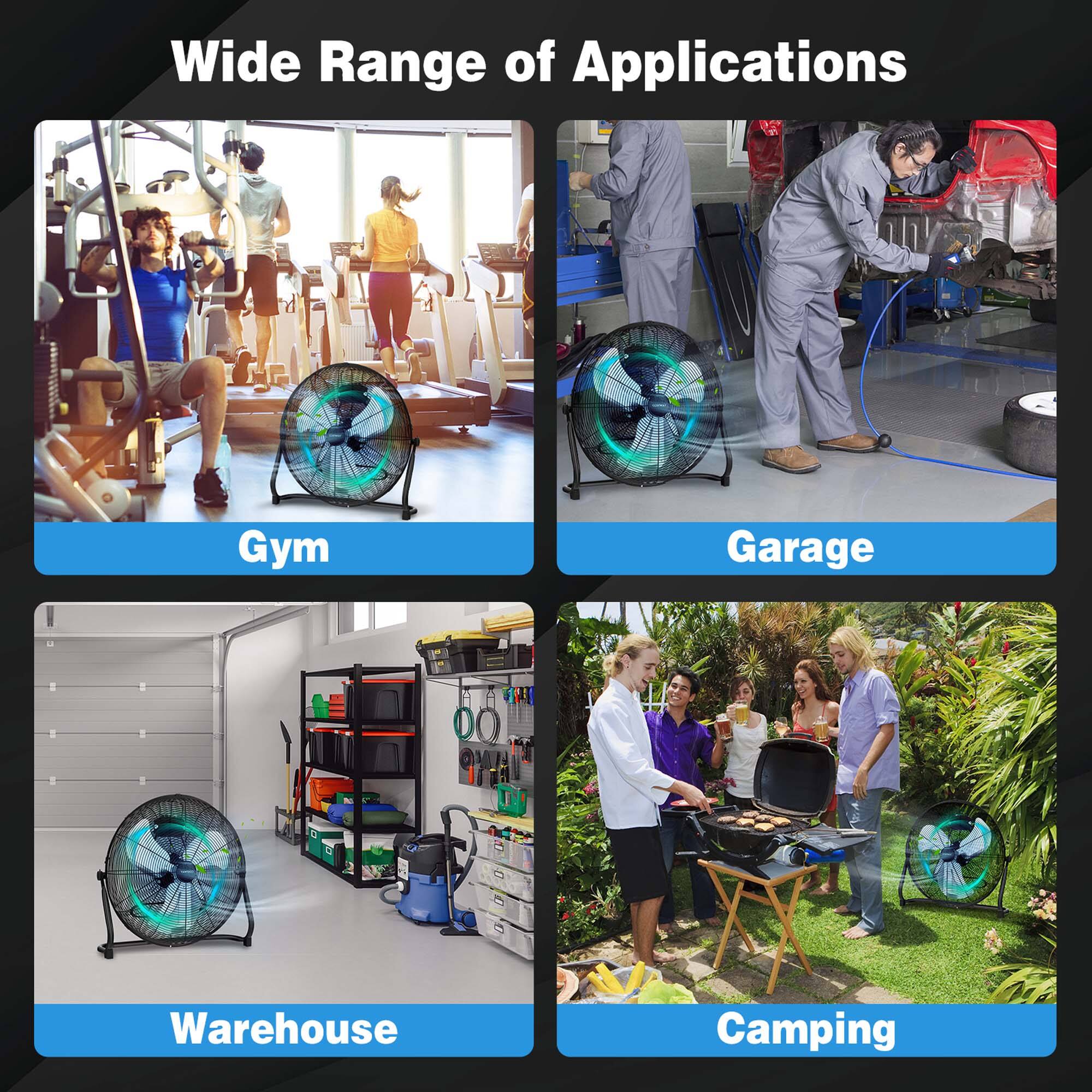 Wide Range of Applications - Gym, Garage, Warehouse, Camping