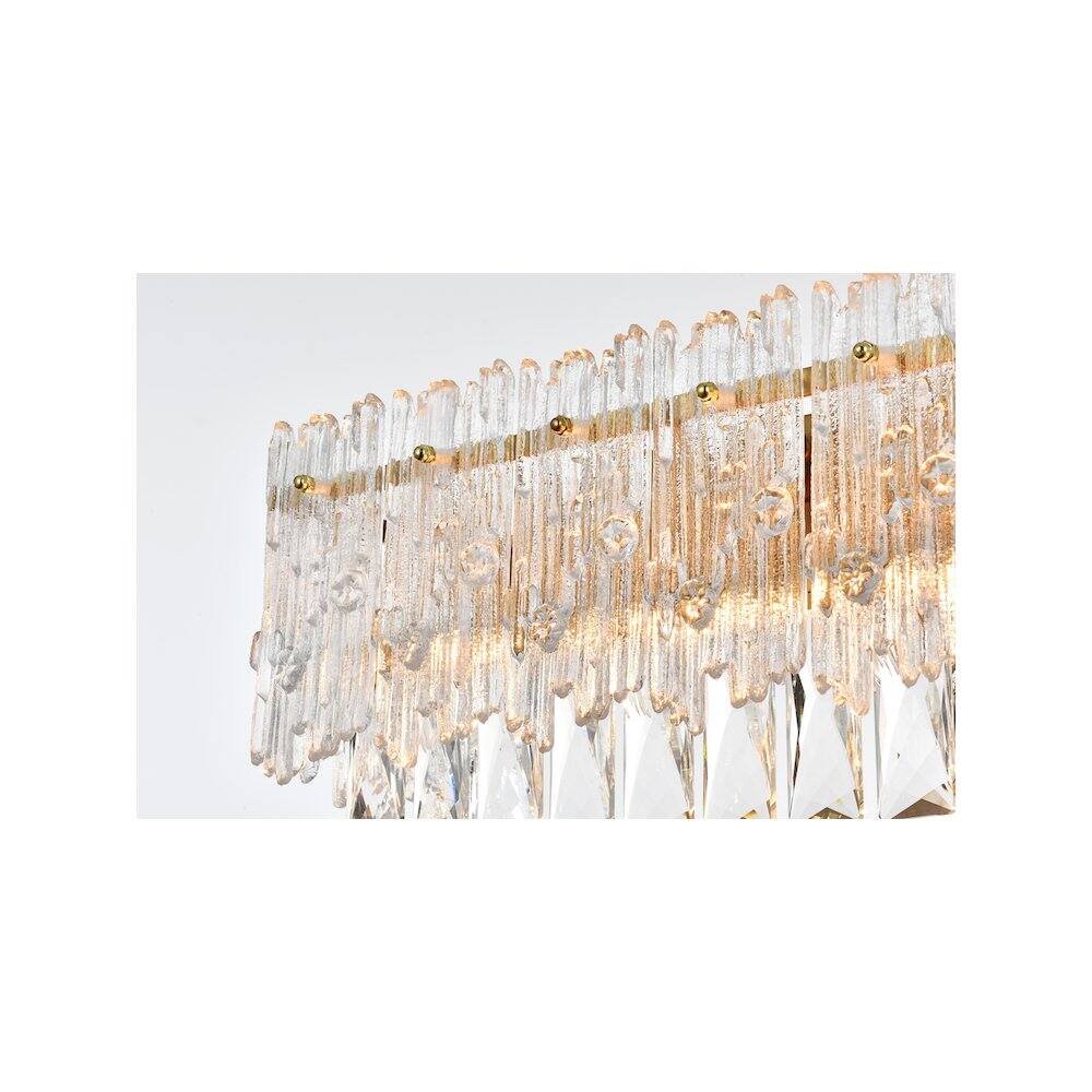 Alt View 2. Elegant Lighting - Emilia 19 inch Wall Sconce in Satin Gold - Satin Gold And Clear.