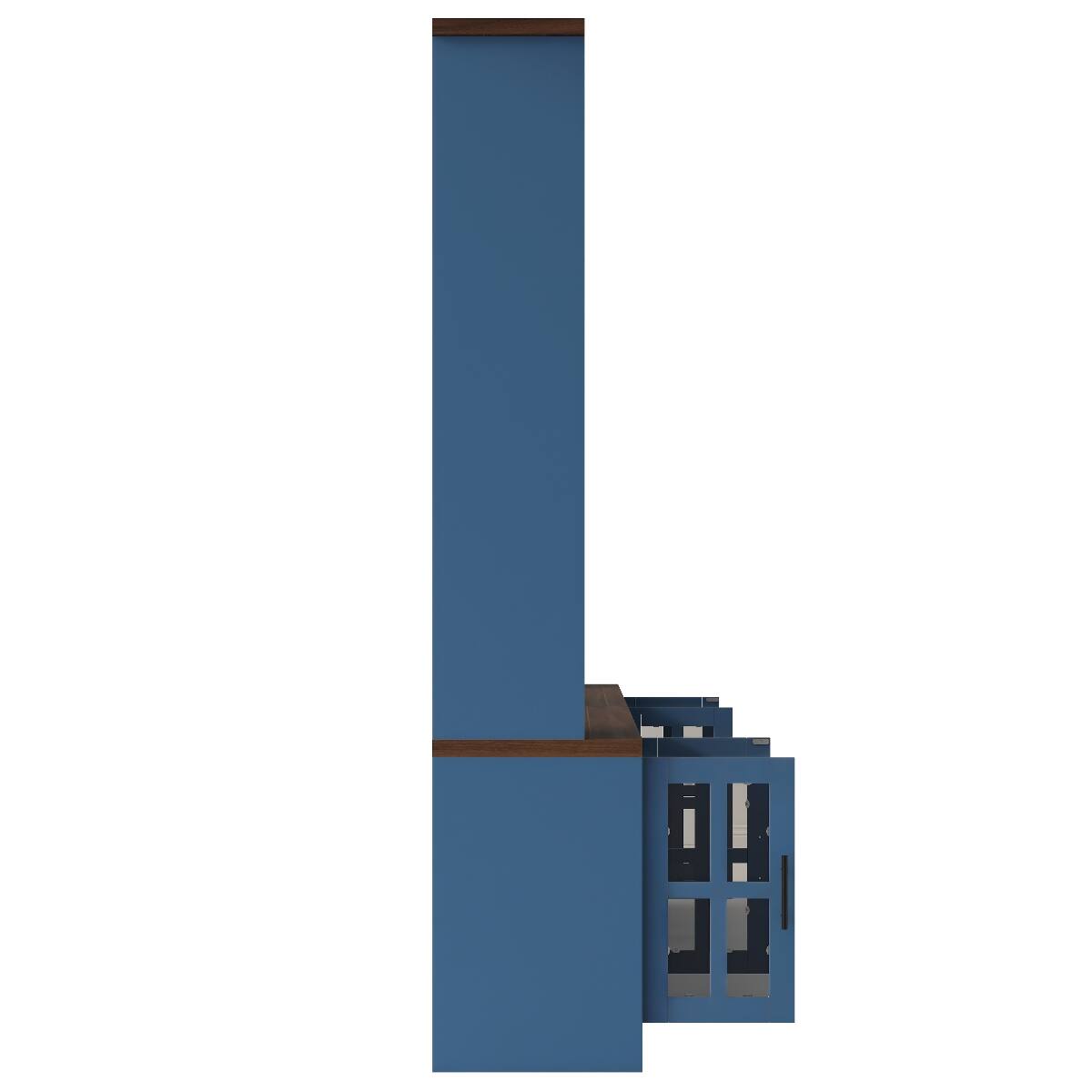Alt View 9. Loheer - Loheer Navy Blue Media Console Entertainment Center with Electric Fireplace Wall Unit for 80 Inch TV - Navy Blue.