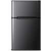 Front. SIMZLIFE - 3.2 Cu ft Two-Door Mini Refrigerator with Freezer, Compact Design & Adjustable Removable Shelves, Black - Black.