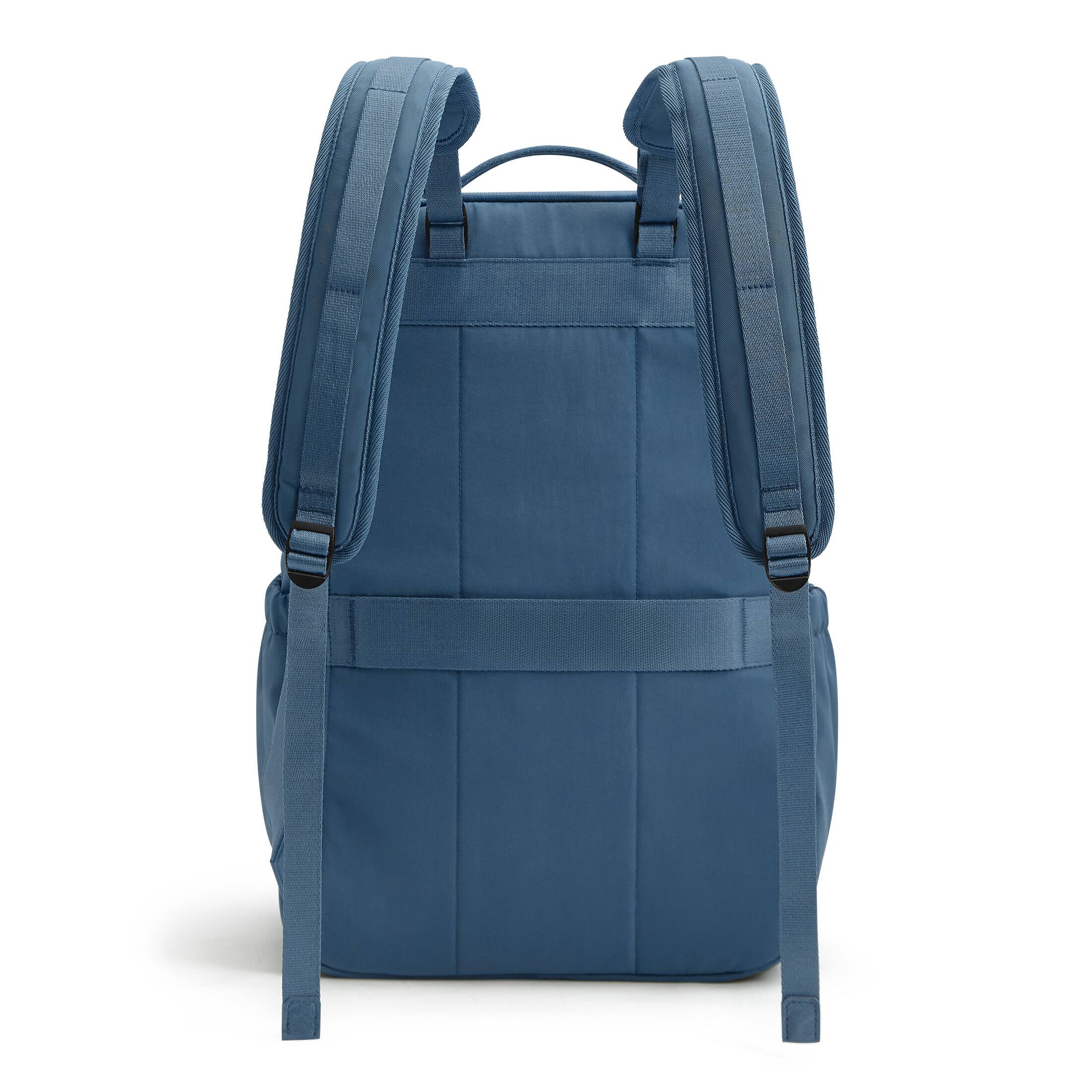 Back. Bagsmart - Moss 22L Backpack, 180° Full-Opening Work & Commute Daypack with 15.6" Laptop Sleeve for Daily Use - Spruce Blue.