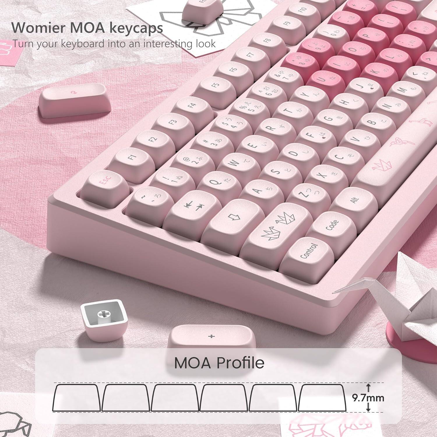 Womier MOA keycaps  
Turn your keyboard into an interesting look  

MOA Profile  
9.7mm